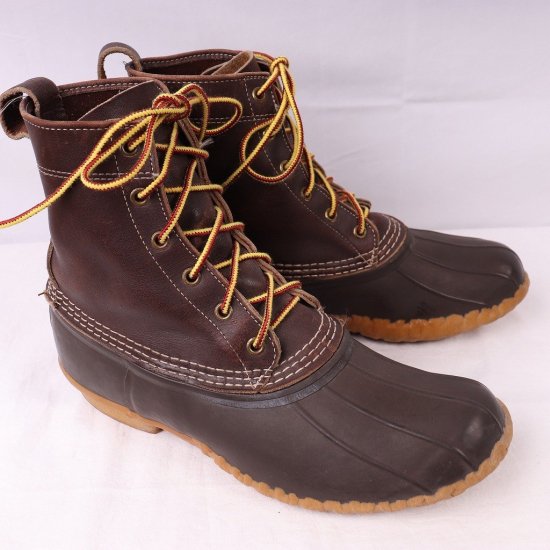 【中古】L.L.Bean(エルエルビーン)メンズ(ビーンブーツ)ガムシュー【9M/27.0cm位】80's位ヴィンテージ6ホールUSA製茶bb910