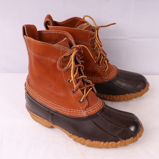 【中古】L.L.Bean(エルエルビーン)レディース(ビーンブーツ)ガムシュー【7LGM/24.0cm位】5ホール90's位USA製茶bb812