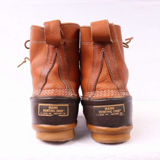 【中古】L.L.Bean(エルエルビーン)メンズレディース(ビーンブーツ)ガムシューアメリカ製【8LM】USA製茶ブラウンbb815