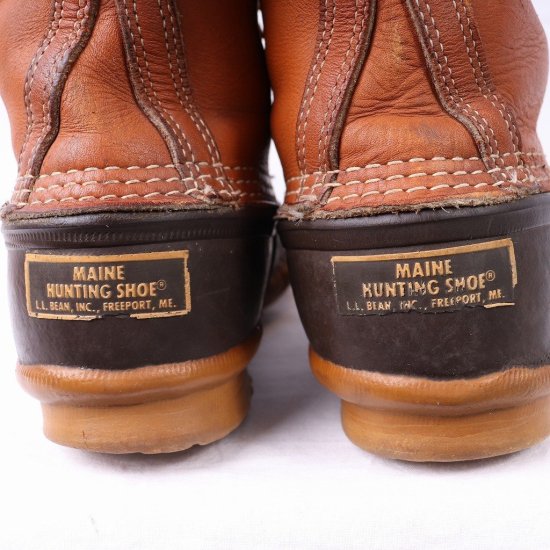 【中古】L.L.Bean(エルエルビーン)メンズレディース(ビーンブーツ)ガムシューアメリカ製【8LM】USA製茶ブラウンbb815