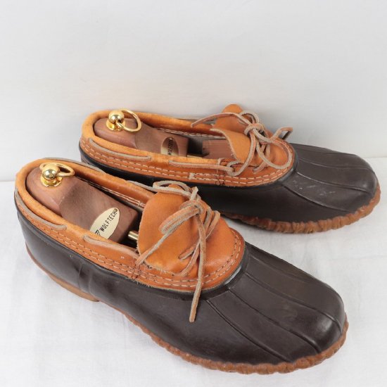 【中古】L.L.Bean(エルエルビーン)メンズ(ビーンブーツ)ハンティングRubber Moccasins【9M/27.0cm位】6ホール80's  位USA製茶bb878