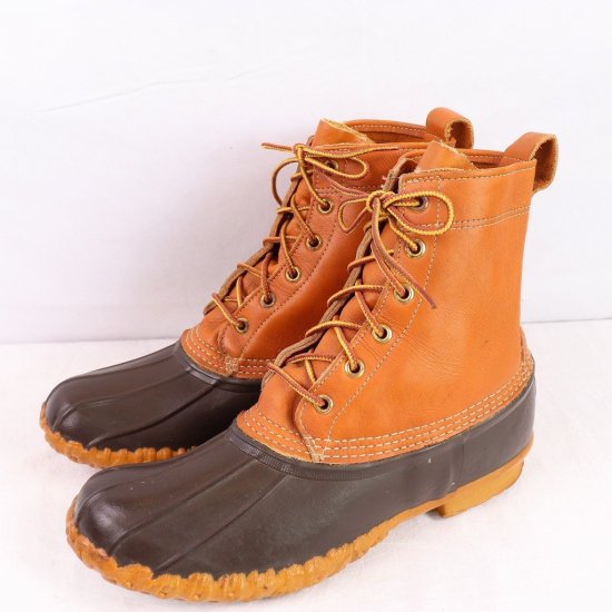 【中古】L.L.Bean(エルエルビーン)メンズ(ビーンブーツ)ガムシュー6ホールアメリカ製80's-90's【8M  位/26.0cm位】USA製茶ブラウンbb890