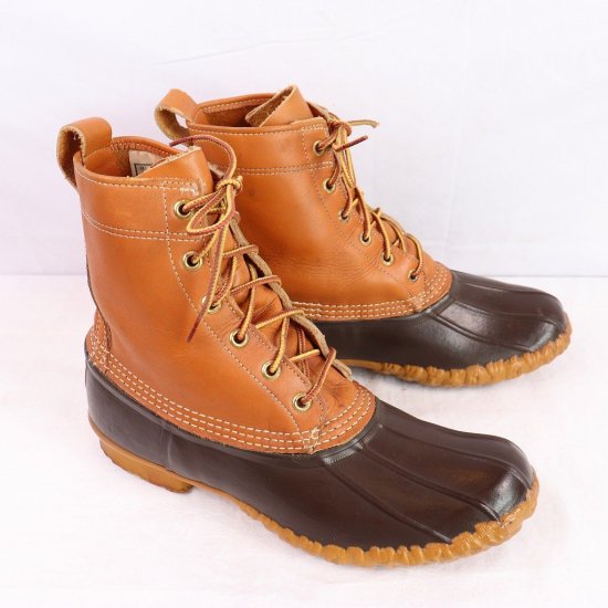 【中古】L.L.Bean(エルエルビーン)メンズ(ビーンブーツ)ガムシュー6ホールアメリカ製80's-90's【8M  位/26.0cm位】USA製茶ブラウンbb890