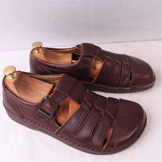 【中古】BIRKENSTOCK(ビルケンシュトック)メンズマディラMadeira廃盤モデル【40】26.0cm位ノーマル幅ストラップサンダルブラウン茶bk1902