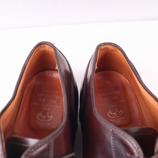 【中古】ALDEN(ブルックスオールデン)メンズレザーシューズコードバン(Norwegian Front Blucher Brooks  Brothers)ドレスシューズ1352【10 1/2 B/D】バーガンディds3194