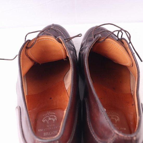 【中古】ALDEN(ブルックスオールデン)メンズレザーシューズコードバン(Norwegian Front Blucher Brooks  Brothers)ドレスシューズ1352【10 1/2 B/D】バーガンディds3194