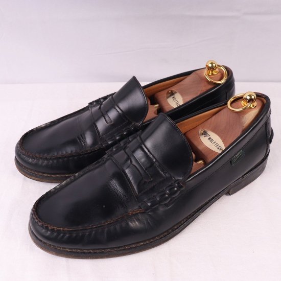 【中古】Paraboot(パラブーツ)メンズレザシューズ(COLUMBIA)ペニーローファーコインローファーコロンビアスペイン製【8 1/2】フランス製 ドレスシューズds3436