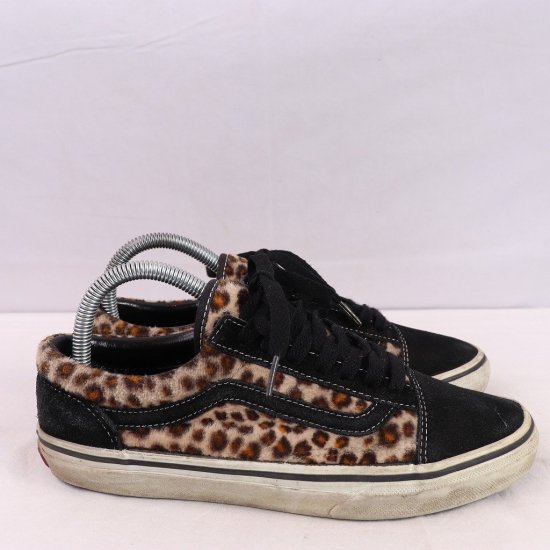 【中古】VANS(バンズ)レディースOLD SKOOL(オールドスクール)【24.0cm】ヒョウ柄黒et1744