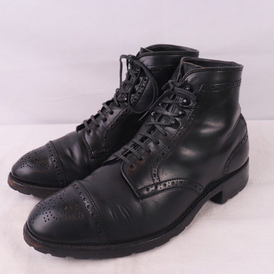 【中古】ALDEN(オールデン)メンズレザーシューズ(シェルコードバン)3985H【6C/E】メダリオンキャップトゥ黒ds3634