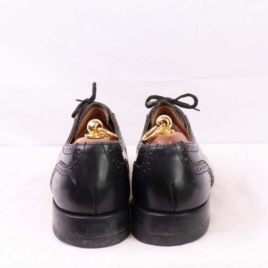 【中古】SAVILE ROW by BARKER(サヴィル ロウ バーカー)メンズ(パンチドキャップトゥ)英国製【42】内羽根黒ブラックds3667