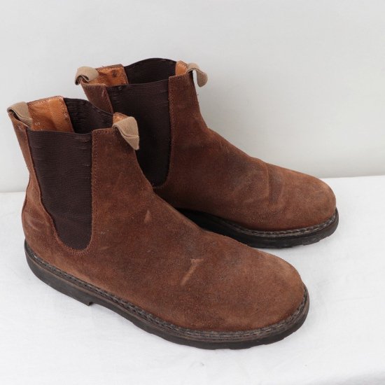 【中古】Paraboot(パラブーツ)メンズレザシューズ(チェルシーブーツ)サイドゴア【7/26.5cm位】フランス製ドレスシューズスエードブラウンds3683