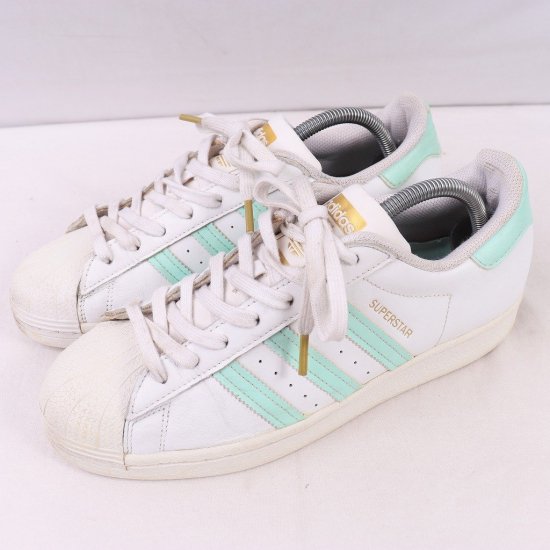 【中古】adidas(アディダス)メンズ(スーパースター)SUPERSTAR【26.5cm】白ホワイトエメラルドグリーンad5201