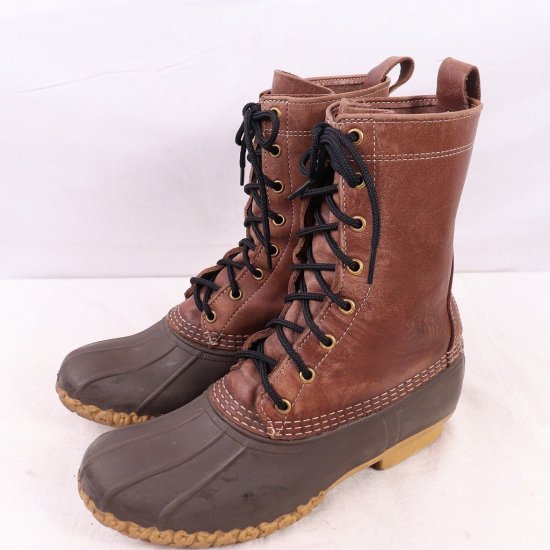 【中古】L.L.Bean(エルエルビーン)メンズ(ビーンブーツ)ハンティング8ホールアメリカ製【8M位/26.0cm位】USA製ダークブラウンbb1009