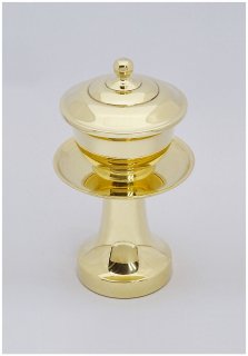 【寺院仏具】　茶湯器　 真鍮製　ミガキ仕上げ　 高さ21cm（7寸） 献茶湯　洒水器