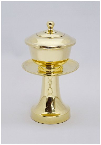 寺院仏具】 茶湯器 真鍮製 ミガキ仕上げ 高さ16.5cm（5寸5分） 献茶湯