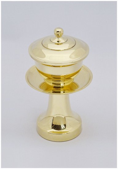 寺院仏具】 茶湯器 真鍮製 ミガキ仕上げ 高さ16.5cm（5寸5分） 献茶湯