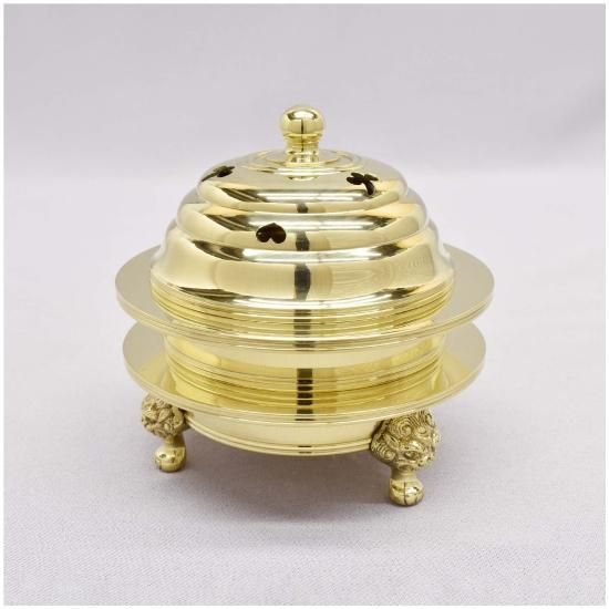 密教法具】 火舎香炉 極上品 大大サイズ（横幅13.4cm） 真鍮製
