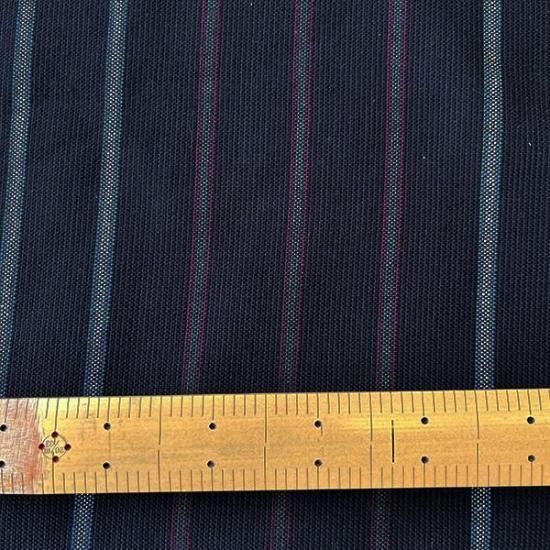 オックスレジメンタルピッチ幅 約16mm綿100 ストライプ濃紺 黒