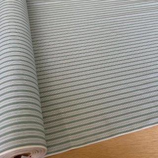 マルチストライプ 生地（緑）綿100/何色かの細かなストライプが特徴のしっかりとしたシャツ地/オールシーズン/50cm単位/日本製浜松産生地布