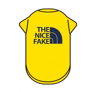 おもしろ 犬用Tシャツ「THE NICE FAKE（イエロー）」パロディ/ジョーク/ユニーク 【XS〜7Lサイズ】の商品画像