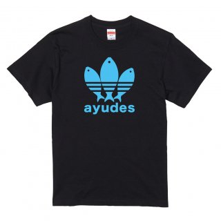 【名入れ対応】おもしろTシャツ 「ayudes」（ブラック）の商品画像
