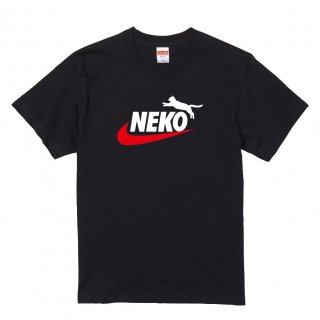 【名入れ対応】おもしろTシャツ 「NEKO」（ブラック）の商品画像