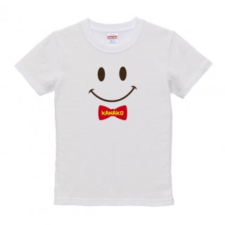 【名入れ込み】オリジナルキッズTシャツ「スマイル（ホワイト）」オリジナルキッズTシャツ／名入れキッズTシャツ／100〜150サイズの商品画像