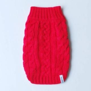 HYGGELE - HIGH NECK CABLE KNIT / RED