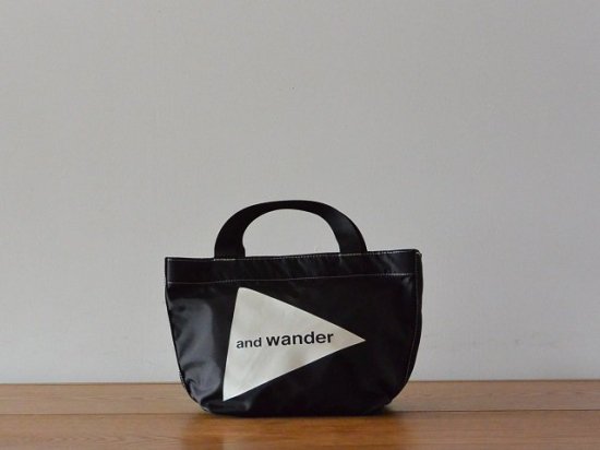 and wander アンド ワンダー / logo tote bag small CORDURA black - SALT