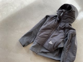 and wander アンド ワンダー / top fleece jacket gray