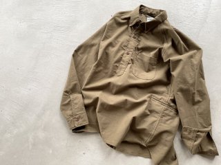 SASSAFRAS ササフラス / Wheel Barrow Shell Shirt cotton suede brown