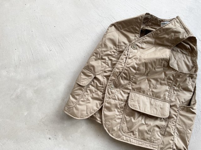 SASSAFRAS ササフラス / Garden Tough Vest polyester quilting dark khaki - SALT