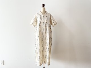 SOUTH2 WEST8 / S/S Smokey Shirt Dress - Deer Ikat off white
