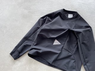 and wander アンド ワンダー / hybrid base layer LS shirt black