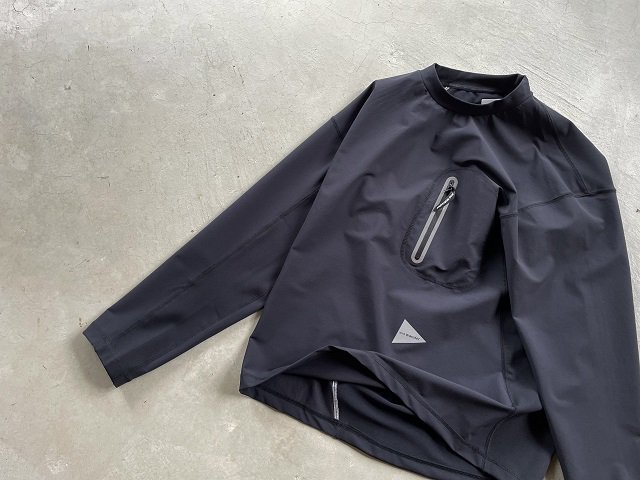 and wander アンド ワンダー / hybrid warm pocket LS T black - SALT