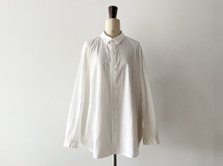 FIRMUM フィルマム / オーガニックコットン・強撚ウェザー ラグランスリーブシャツ off white