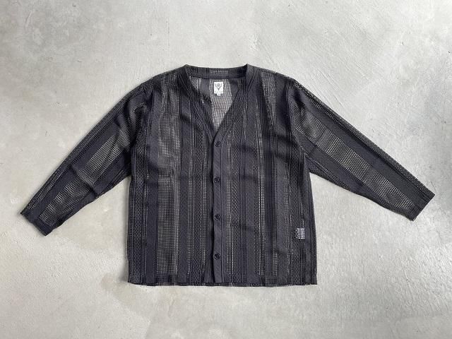 SOUTH2 WEST8 / V-Neck Cardigan - Poly Lace black - SALT