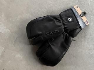 HESTRA / 3-FINGER FULL LEATHER SHORT black