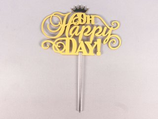 ケーキトッパー OH Happy day(Yellow)