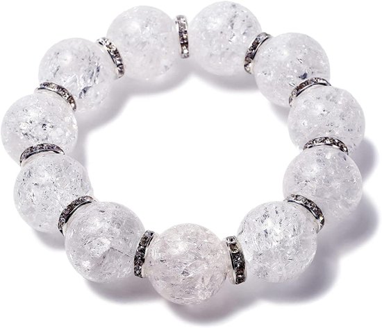パワーストーン 爆裂水晶20ｍｍ玉 ヒーリング 幸運 水晶 数珠