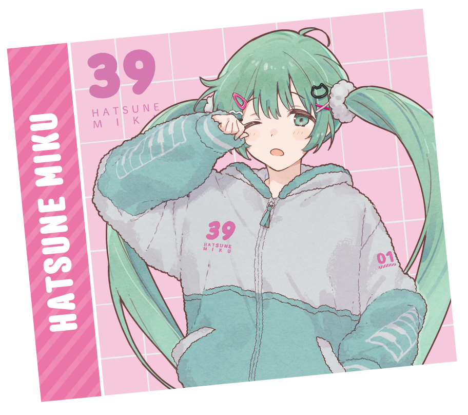 Hatsune Miku wearing roomwear top view