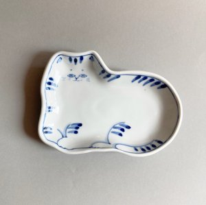 九谷青窯　岡崎萌　猫型皿　トラ猫