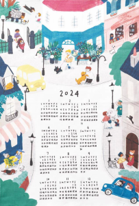 【fog linen work】 2024リネンカレンダー 犬の街 【ネコポス対応】