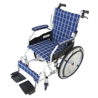 自走用車椅子 モスキー・ブルーチェック 品番A103-AKB