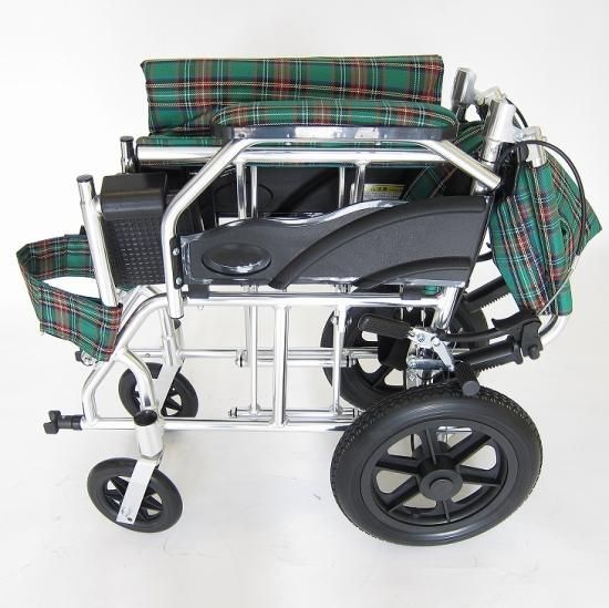 カドクラ 介助用車椅子 クラウド・グリーンチェック 品番A604-AC