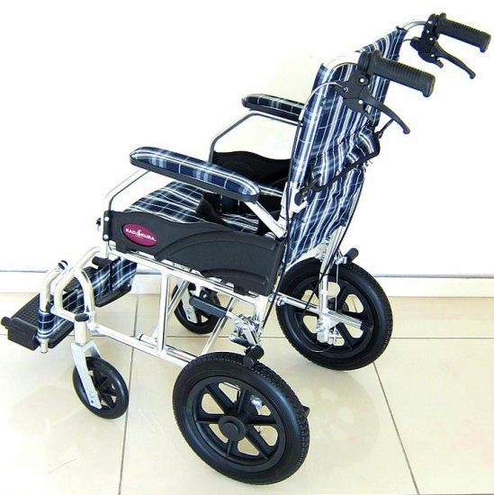 カドクラ 介助用車椅子 クラウド・ネイビーチェック 品番A604-ACBK