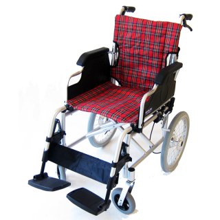 介助用車椅子　ビスケット・レッド　品番B601-AKR