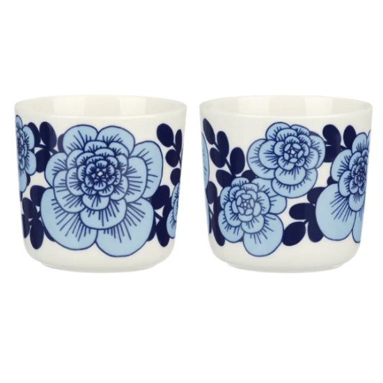 Marimekko マリメッコ Unelma ウネルマ コーヒーカップ ラテマグ セット ブルー 青 フィンランド SOKOS 限定 2個セット 新品  - 北欧雑貨 フプフプカンパニー