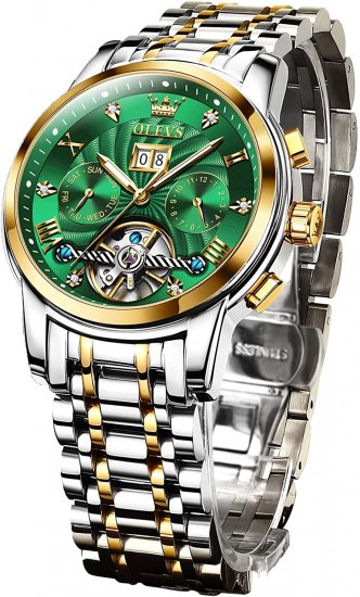 OLEVS 腕時計 メンズ 自動巻き とけい腕時計 スケルトン かっこいい 