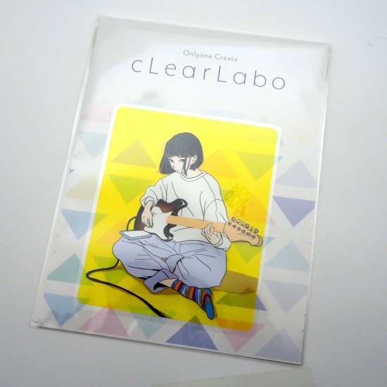 ギター女子』クリアステッカー 【かわめぐ】 - cLearLabo